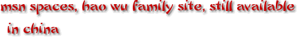 msn spaces, hao wu family site, still available in china